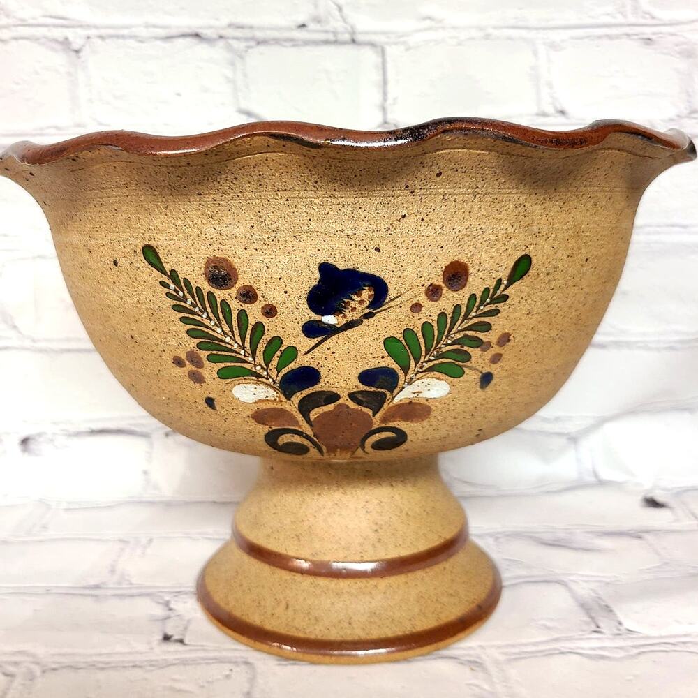 Netzi Mexico Floral Ceramic Footed Bowl